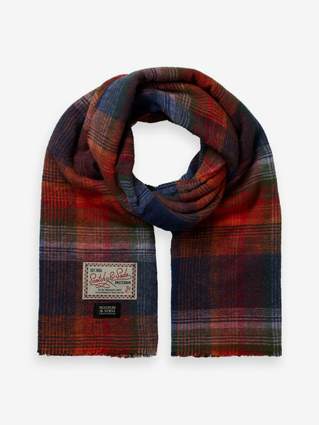 Scotch & Soda Sciarpa a quadri rossa e blu da uomo Scotch & Soda