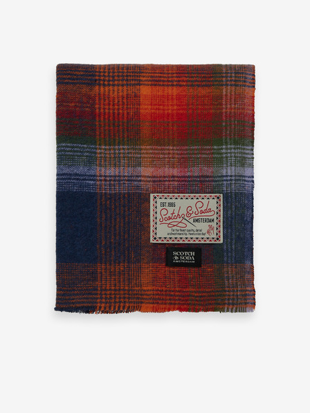 Scotch & Soda Sciarpa a quadri rossa e blu da uomo Scotch & Soda