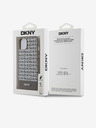 DKNY Cover posteriore in pelle PU con motivo a righe in basso per iPhone 13 marrone DKNY