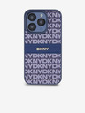 DKNY Cover posteriore in pelle PU con motivo a righe tonali per iPhone 14 Pro Max Blu DKNY