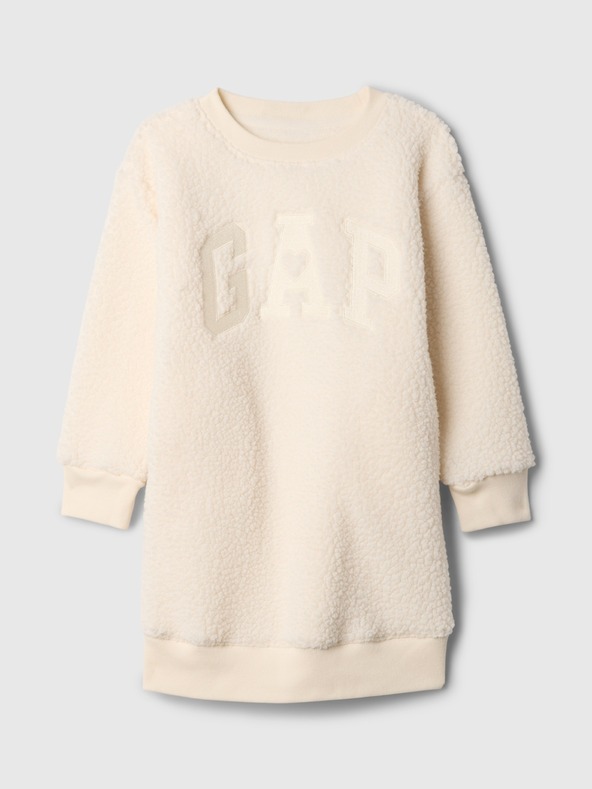 GAP Abito in felpa sherpa da bambino con logo GAP