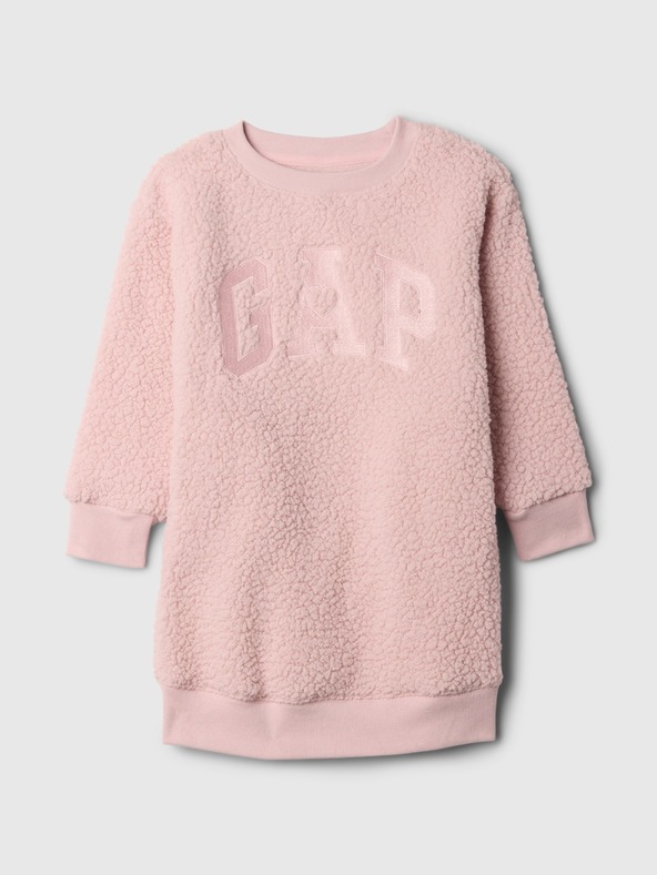 GAP Abito in felpa sherpa da bambino con logo GAP