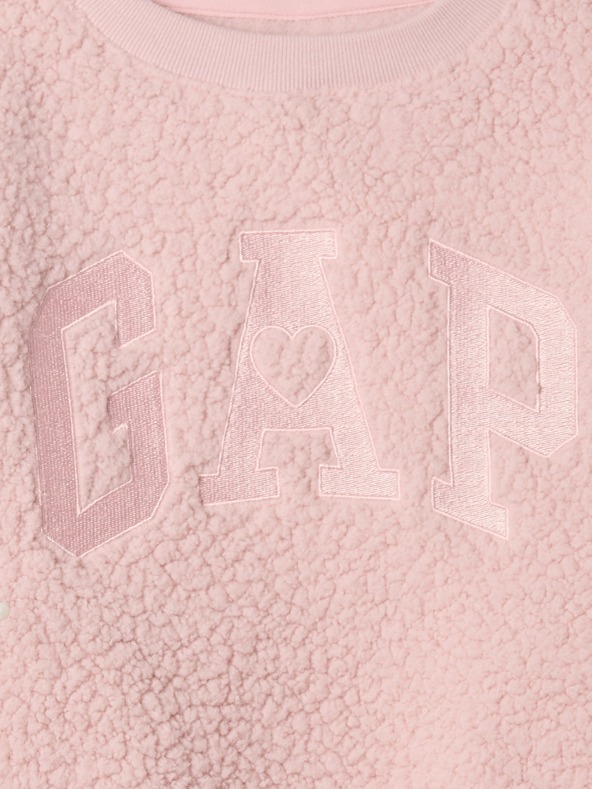 GAP Abito in felpa sherpa da bambino con logo GAP