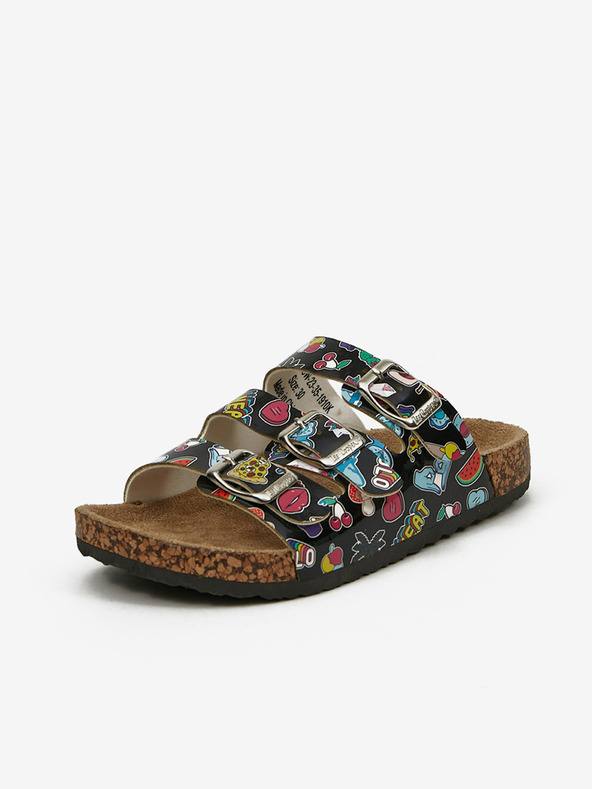 Lee Cooper Pantofole nere da bambina a fantasia Lee Cooper