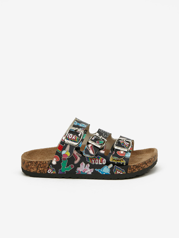 Lee Cooper Pantofole nere da bambina a fantasia Lee Cooper