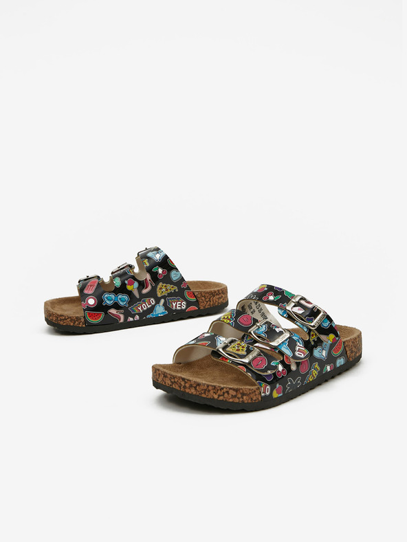 Lee Cooper Pantofole nere da bambina a fantasia Lee Cooper