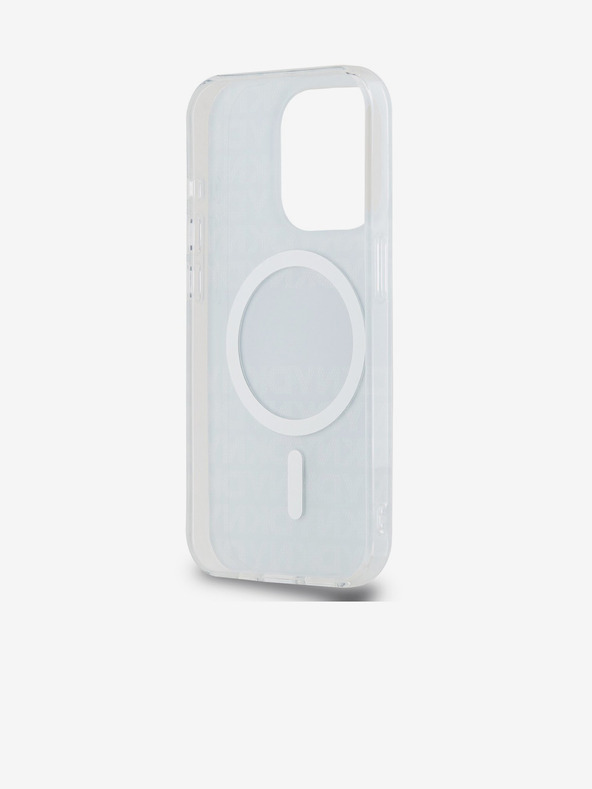 DKNY PC/TPU Ripetizione modello Tonal Stripe Magsafe Back Cover per iPhone 15 Pro blu DKNY