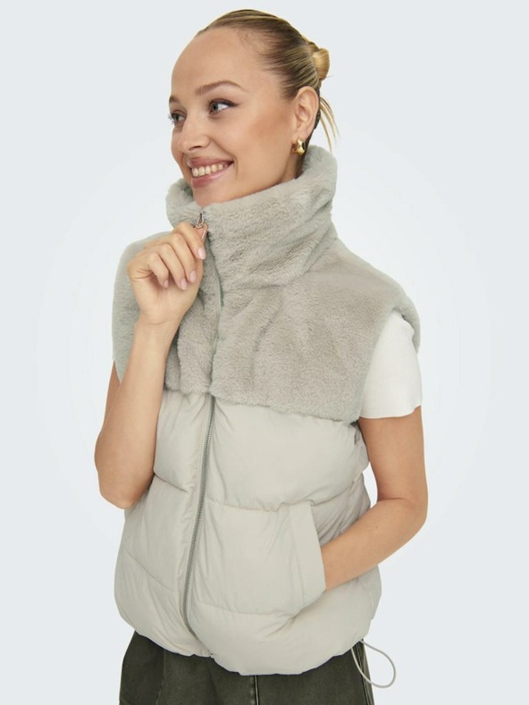 ONLY Gilet trapuntato beige da donna ONLY Wanja