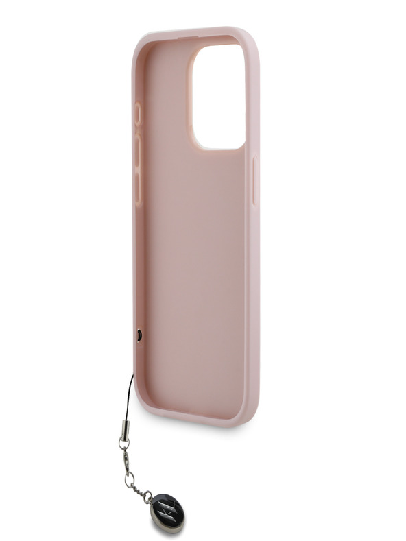 Karl Lagerfeld Karl Lagerfeld PU Saffiano Strass Charm Back Cover per iPhone 15 Pro Pink
