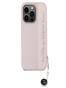 Karl Lagerfeld Karl Lagerfeld PU Saffiano Charm Cover posteriore con strass per iPhone 14 Pro rosa