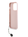 Karl Lagerfeld Karl Lagerfeld PU Saffiano Charm Cover posteriore con strass per iPhone 14 Pro rosa