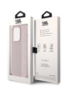 Karl Lagerfeld Karl Lagerfeld PU Saffiano Charm Cover posteriore con strass per iPhone 14 Pro rosa