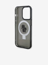 Karl Lagerfeld Ringstand Karl e Choupette MagSafe Back Cover per iPhone 15 Pro Nero Karl Lagerfeld