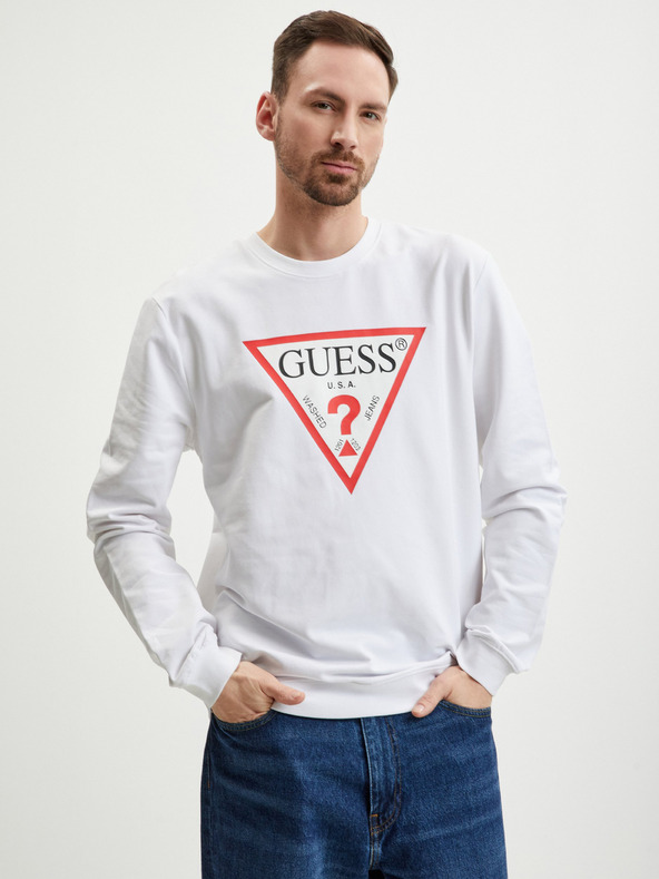 Guess Felpa Guess Audley bianca da uomo