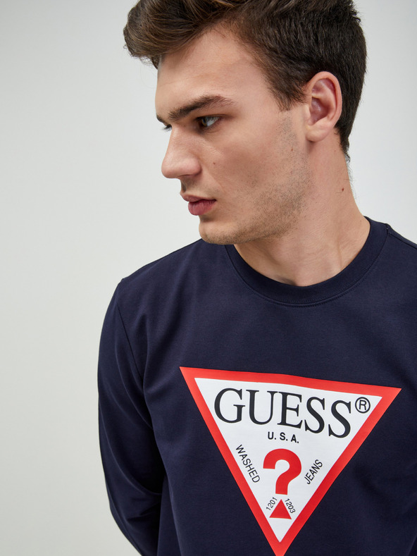 Guess Camicia a maniche lunghe Guess Audley blu scuro da uomo