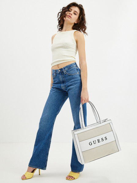 Guess Borsa da donna Guess Monique bianca e beige