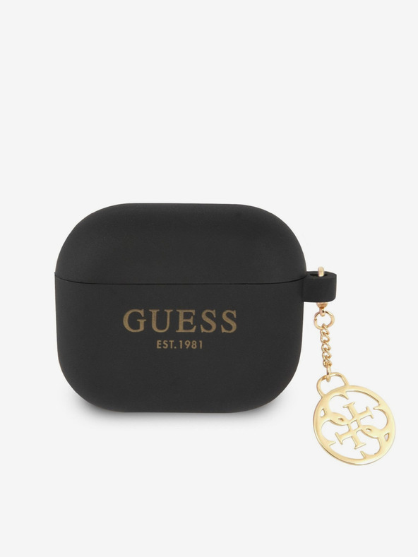 Guess Guess 4G Charm Custodia in silicone per AirPods 3 Nero