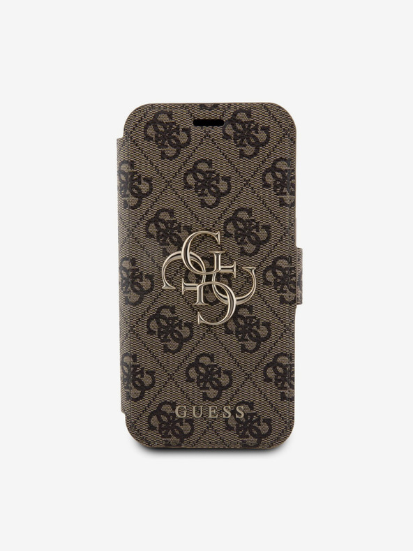 Guess Custodia a libro Guess in pelle PU 4G Metal Logo per iPhone 15 Pro Max Marrone