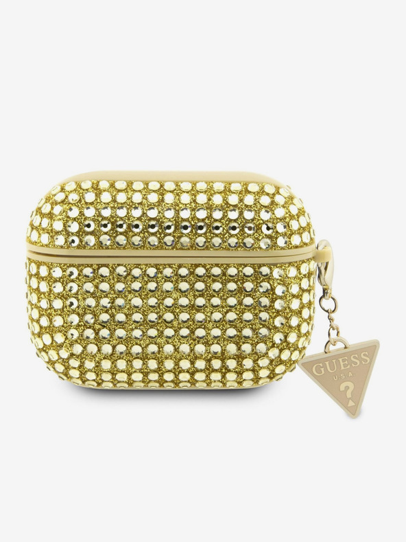 Guess Guess Strass Triangle Metal Logo Custodia per AirPods Pro Oro