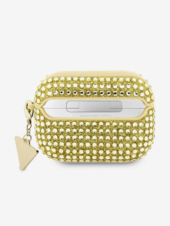 Guess Guess Strass Triangle Metal Logo Custodia per AirPods Pro Oro
