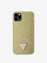 Guess Guess Rhinestones Triangle Metal Logo Cover per iPhone 11 Pro Max Oro