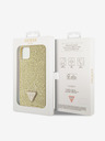 Guess Guess Rhinestones Triangle Metal Logo Cover per iPhone 11 Pro Max Oro
