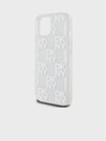 DKNY Cover posteriore con motivo a scacchiera in glitter liquido per iPhone 15 trasparente DKNY