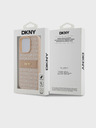 DKNY Cover posteriore con motivo a righe tonali in pelle PU per iPhone 14 Pro Max Rosa DKNY