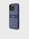 DKNY Cover posteriore con motivo a righe tonali in pelle PU per iPhone 14 Pro Blue DKNY