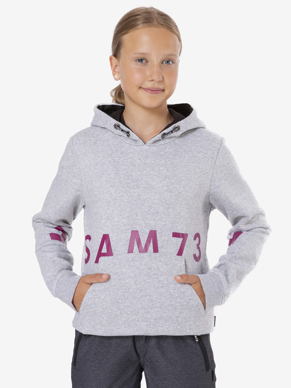 Sam 73 Felpa con cappuccio stampata grigio chiaro per bambina SAM 73 Donna