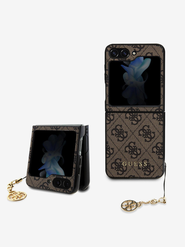 Guess Custodia posteriore con charm 4G di Guess per Samsung Galaxy Z Flip 5 marrone