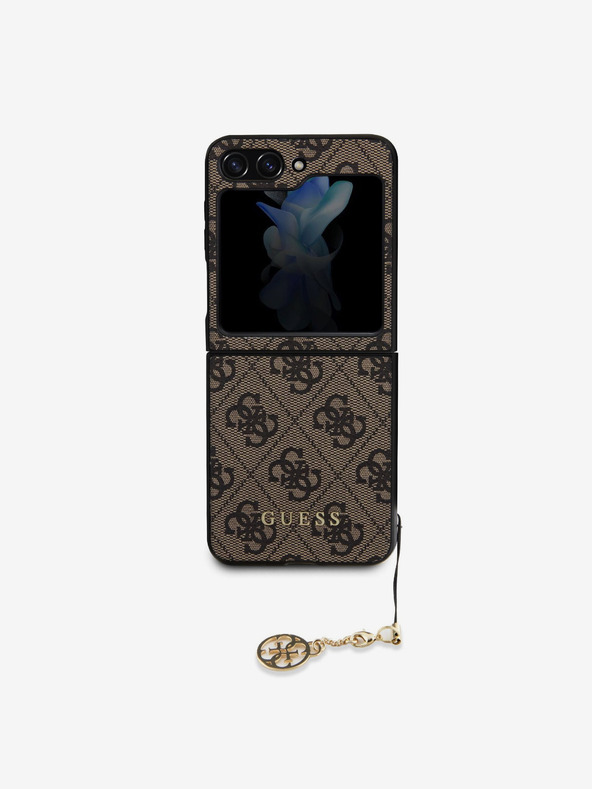 Guess Custodia posteriore con charm 4G di Guess per Samsung Galaxy Z Flip 5 marrone
