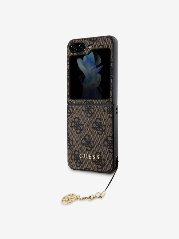 Guess Custodia posteriore con charm 4G di Guess per Samsung Galaxy Z Flip 5 marrone