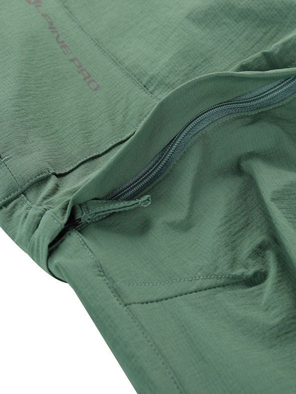 ALPINE PRO Pantaloni da uomo con impermeabilizzazione e gambe staccabili. ALPINE PRO NESC verde