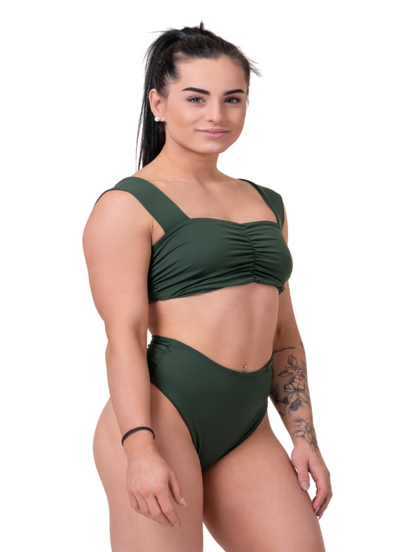 Nebbia Top bikini Miami retro 553 S, verde scuro