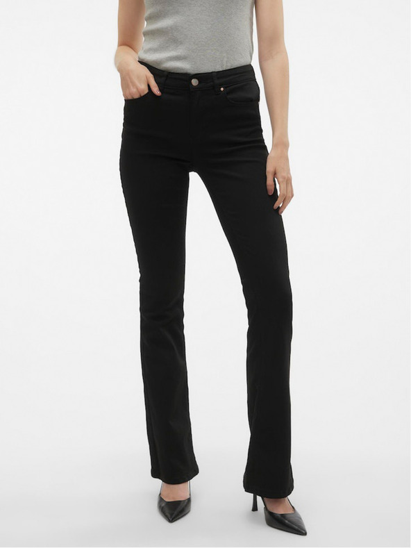 Vero Moda Jeans neri da donna dal taglio svasato Vero Moda Flash
