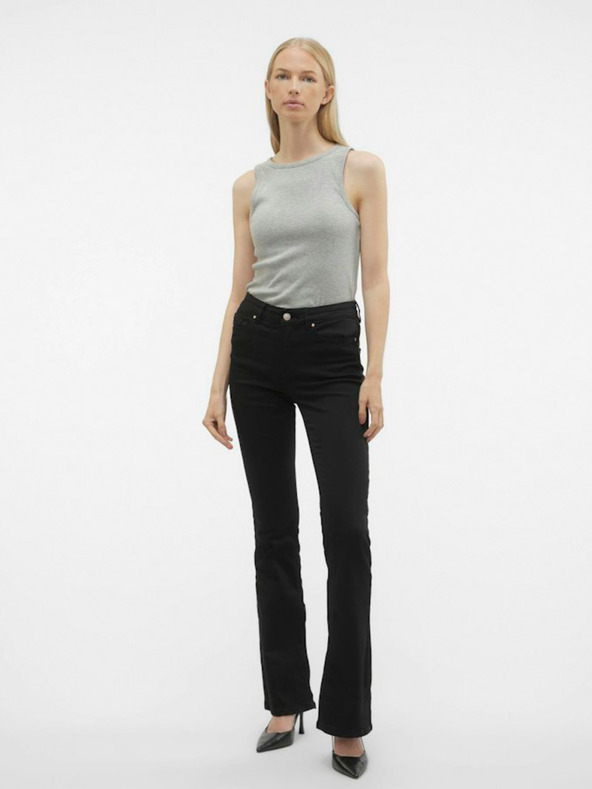 Vero Moda Jeans neri da donna dal taglio svasato Vero Moda Flash
