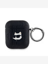 Karl Lagerfeld Karl Lagerfeld PU Embossed Choupette Heads Case per AirPods 1/2 Nero
