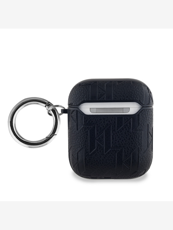 Karl Lagerfeld Karl Lagerfeld PU Embossed Choupette Heads Case per AirPods 1/2 Nero