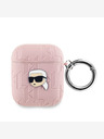 Karl Lagerfeld Custodia in PU a rilievo per AirPods 1/2 Rosa Karl Lagerfeld
