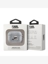 Karl Lagerfeld Custodia con testa di Karl e Choupette in PU in rilievo per AirPods 3 Argento Karl Lagerfeld