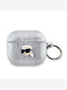 Karl Lagerfeld Custodia in PU con testa di Karl in rilievo per AirPods 3 Argento Karl Lagerfeld