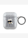 Karl Lagerfeld Custodia Karl Lagerfeld con logo Karl Head in PU in rilievo per AirPods 1/2 Argento