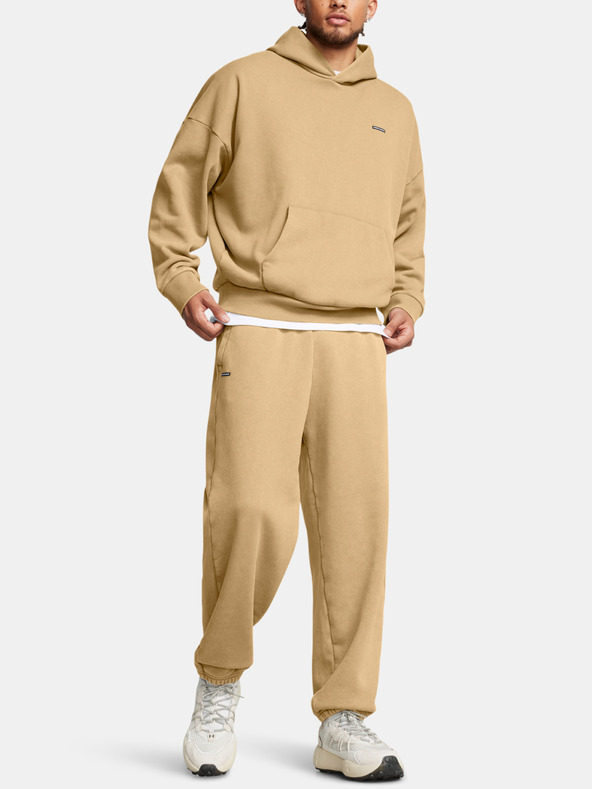 Under Armour Felpa con cappuccio Under Armour UA Icon HWT Flc Wash OS Hood-BRN da uomo