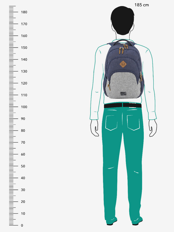 Travelite Zaino Travelite Basics Blu scuro Melange Navy/grigio