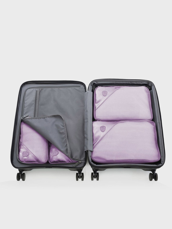 Heys Heys Metallic Packing Cube 5pc set di cinque borse da viaggio in viola chiaro