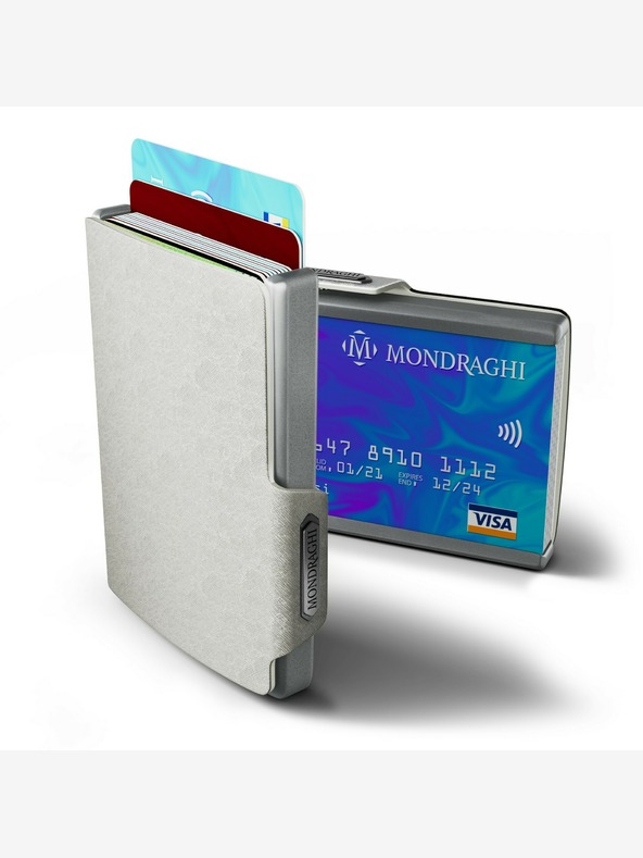 Mondraghi Portafoglio Mondraghi in pelle Saffiano argento