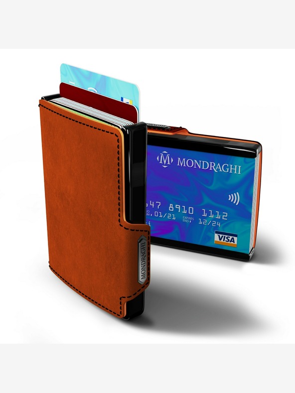 Mondraghi Portafoglio Mondraghi Racing in pelle arancione