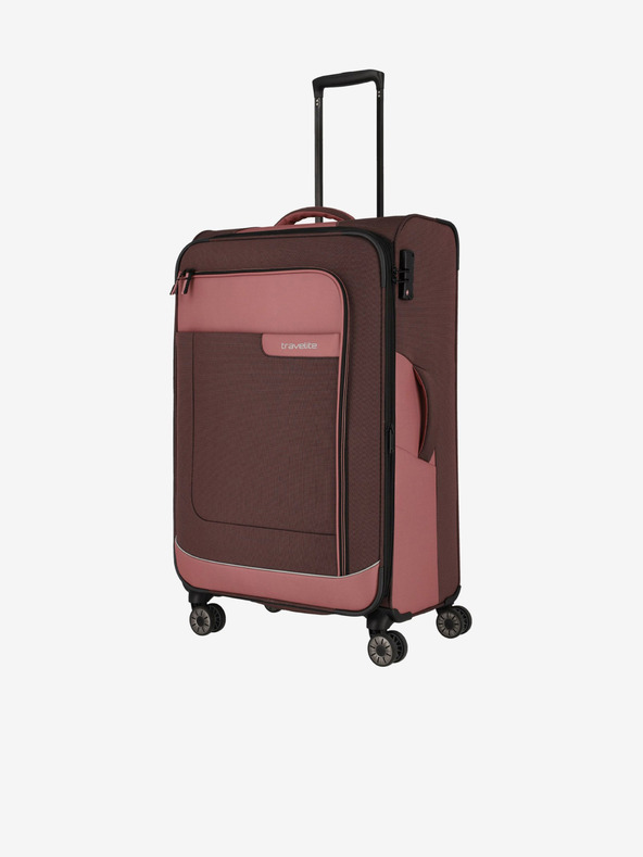 Travelite Valigia Travelite Viia 4w L rosa e marrone