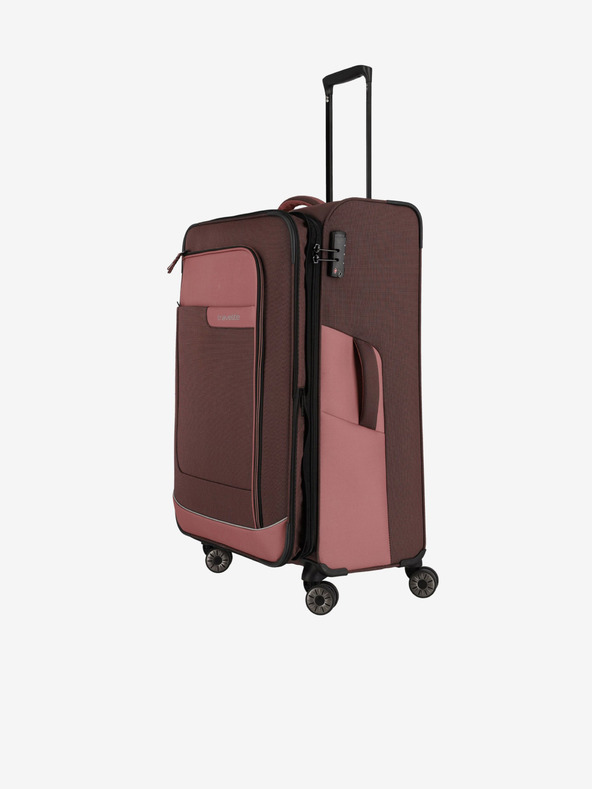 Travelite Valigia Travelite Viia 4w L rosa e marrone